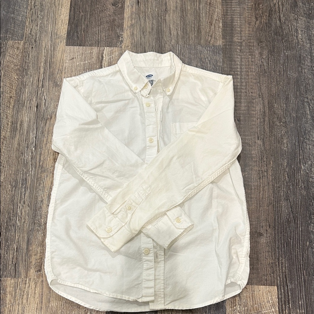 Old Navy Cream White Casual Button-Down Shirt